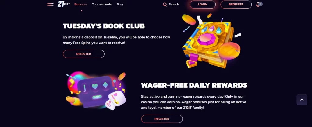 Recurring Promotions at 21bit Casino